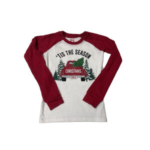 Boys PJ Place Christmas Shirt Size 4T White and Red